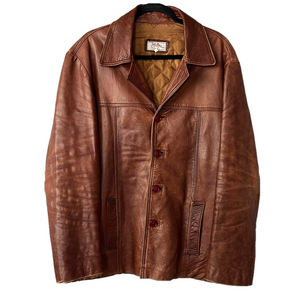 Vera Pelle Vintage Brown Leather “Fuori Orario” Jacket size 44 US, IT 54